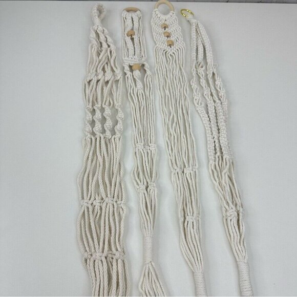 Macrame NWT Bohemian Home Decor House Plant Holder Garden Lot Bundle 4-Pieces - Picture 3 of 14